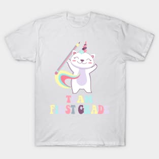 Cute Team First Grader Caticorn unicorn T-Shirt